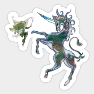 Wonderful unicorn with fairy Sticker